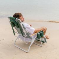 Flamingueo Silla Playa Agujero Acolchado Cabeza y Brazos Reclinable 5 Posiciones Reposapiés y Reposabrazos Confort Asas Mochila Fácil Transporte 83,2 x 66,7 x 97 cm - details 0