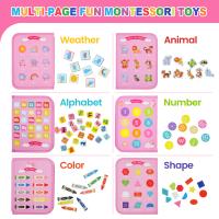 Juguetes Montessori Tablero Ocupado Para Bebés Actividades Educativas De Habilidades De Vida Sensoriales Con Libros Ocupados Para El Desarrollo Motor Fine - details 4