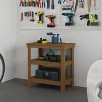 vidaXL Banco de Trabajo de Herramienta Mesa Taller Color Natural,  Blanco,  Gris y mas - details 4
