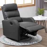 HOMCOM Sillón Relax con Reclinación Manual hasta 160°con Reposapiés Retráctil Esponja de Densidad Tapizado en PU 65x89x100cm - details 1