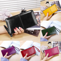 Cartera Larga De Moda Para Mujer En Cuero PU Con Cremallera Monedero Y Portatarjetas Bolsillo Para Teléfono Móvil Y Correa De Muñeca - details 0