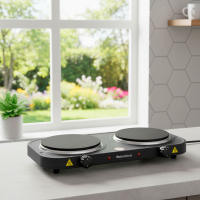 Cocina Eléctrica MELCHIONI FAMILY COOK 2 con 2 Placas de Hierro Fundido y Termostato Ajustable, 1500W - details 1