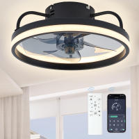 Ventiladores de techo con Control remoto y luz, lámpara LED, ventiladores de techo silenciosos inteligentes para decoración de dormitorio y sala de estar, lámpara de techo - details 8