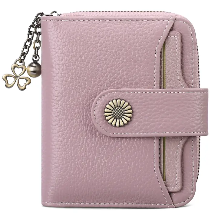 Monederos para Mujer, Cuero auténtico pequeño y Compacto Cartera para Mujer con protección RFID - 1