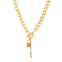 Collar De Moda Para Mujer Con Cadena Gruesa Y Llavero Brillante Accesorio Lindo Para El Cuello Joyería Al Final De 2024 - details 4