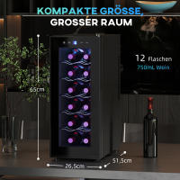 Nevera para 12 Wine Botellas 30L 8-18 °C Doble Temperatura Eléctrica para Botellas with Puerta de Cristal, Nevera para Bebidas with Luces LED, Nevera Compacta para with Pantalla Tácthil - details 6