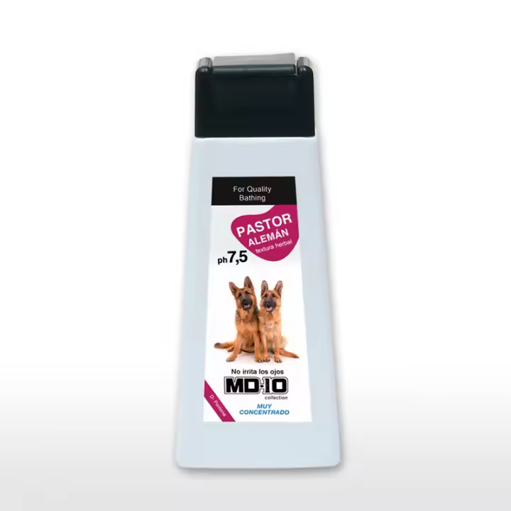 Champú para Pastor Alemán - Champú para Perros Hidratante y Dermoprotector - Reduce Caída Pelo - Ideal Manto Doble Capa - Aceite Esencial de Romero - Fabricado en España - MD-10 COLLECTION - 1