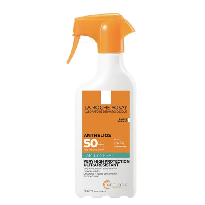 Protector Solar La Roche Posay Anthelios Family Spray SPF50+ - Alta Protección - Resistente Al Agua - Resistente Al Sudor - Resistente a la Arena - 1