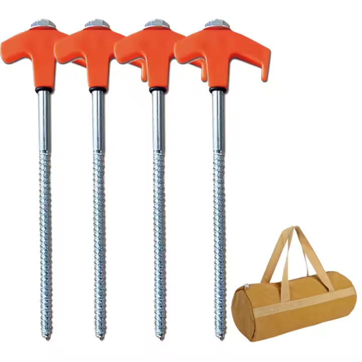4/8pcs Ganchos De Tenda Al Aire Libre 20/25cm Ancoraciones De Acero De Carbono Para Carpa Accesorios De Camping Y Viajes - 1