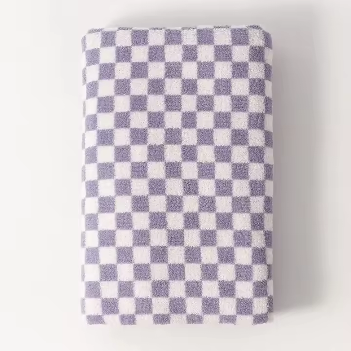Toalla De Baño Vintage a Cuadros Absorbente De Algodón 100% Toalla De Mano a Cuadros Comfortable Para Hogar Y Hotel Toalla Kawaii - 1