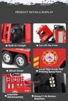 Camión De Escala 1/32 Con Escalera Y Tanque De Agua Juguete De Incendio Con Sonido Y Luz Puerta Abre Vehículo Regalo De Cumpleaños Para Niños Material Aleación Diseño Realista - details 10