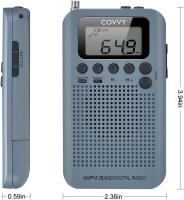 Radio Portátil Pequeña Mini Radio de Bolsillo Am FM Estéreo Sintonización Digital Radio with Altavoz de Sonido Reloj Despertador y Temporizador Auricular - details 0