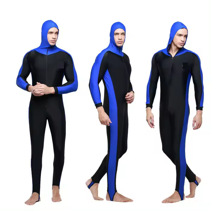 Traje De Baño Unipersonal Protección Solar De Jalea Buceo Snorkel Equipamiento De Natación Para Hombres Material Nylon Spandex - 1