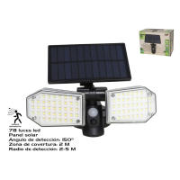 Luz Solar Exterior de Plástico Negro, 2 Focos de 78 LEDs, Sensor de Movimiento, Funciones Avanzadas, IP65, 15W, 6000K LED - GERIMPORT - details 3