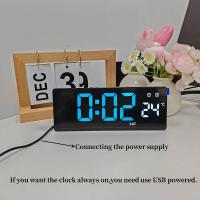 Reloj De Alarma Digital Con Control De Voz LED Temporal Modo Noche USB Always on Snooze 2 Alarma 12/24H DST Reloj De Mesa Moderno - details 2