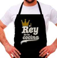 Delantal amplio con mensaje " Rey de la Cocina ". Regalo Cocinero Dia del Padre. Regalo PAPÁS Padres Abuelos Hermanos - details 0
