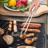 Paquete de 4 pinzas de cocina de 9,5 pulgadas, pinzas para barbacoa, pinzas para barbacoa, pinzas de cocina de acero inoxidable, pinzas de cocina para cocinar, pinzas para alimentos para asar al aire libre - details 1