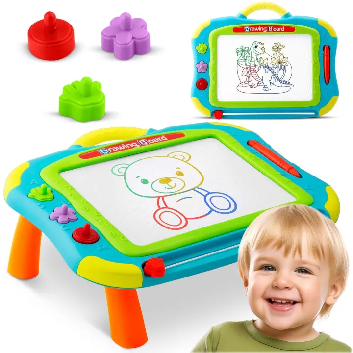 Tablero de garabatos y mesa de dibujo Ricokids - Azul - 1