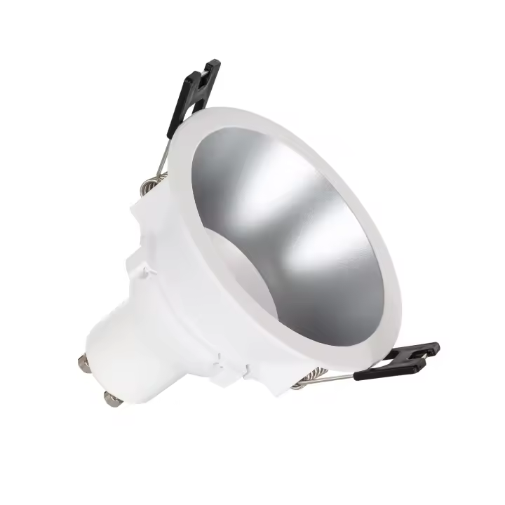 Ledkia Foco Downlight Cónico GU10 6W Corte Ø 75 mm PC No Flicker 3000K Plateado Blanco Cálido - 1