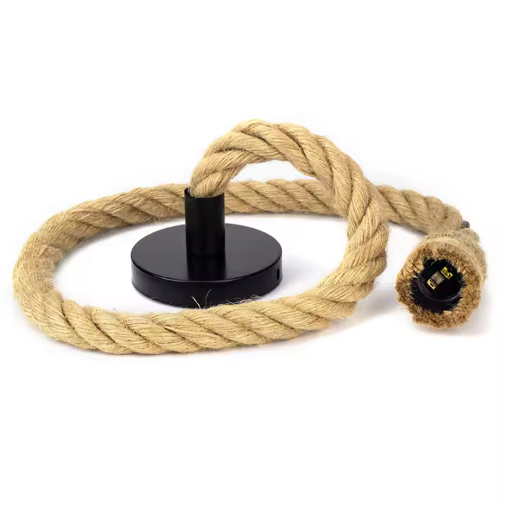 Lámpara Colgante De Hemp E27 Vintage Retro Para Hogar Y Oficina Luz Creativa De Hemp Para Ambientes Con Base LED AC85V-265V - 1