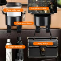 Pack de 2 ganchos para respaldos de asientos de coche, ganchos para reposacabezas de coche, gancho para reposacabezas 2 en 1, portavasos para botella de agua, bolso y teléfono - details 4