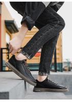 Zapatos Casuales Para Hombre En Cuero Sintético Antideslizantes Y Resistentes Al Desgaste Moda Color Sólido Cómodos Zapatos Slip-On - details 7