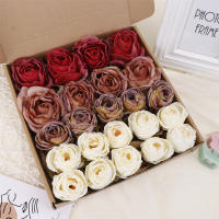5PCS Rosas Artificiales Con Borde Quemado Decoraciones Para Bodas Y Fiestas Accesorios De Navidad Decoración De Pared Y Hogar Flores De Seda Para Aniversarios Y Baños De Muyño - details 5