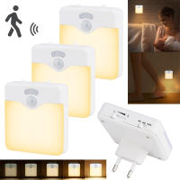 Lámpara LED De Sensor De Movimiento Para Habitación De Niños Con Sensor De Atardecer Hasta Medianoche Luz Nocturna Dimmable Sin Cable Eficiente Energéticamente Con Enchufe UK EU Para Pasillo - details 0