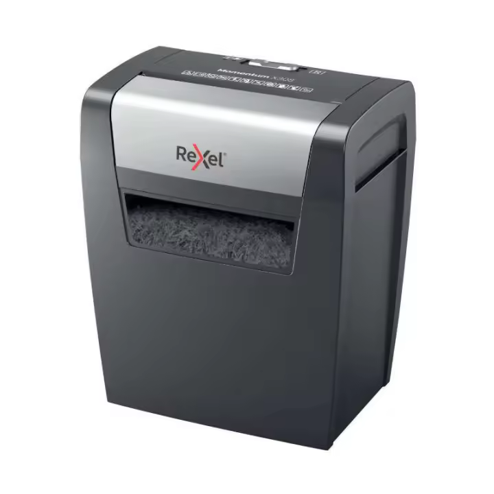 Rexel momentum x308 destructora de papel - corte confeti 5x42mm - funcionamiento ininterrumpido 3 minutos - negro - 1