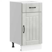 vidaXL Mueble bajo de cocina Lucca en color Roble Sonoma/Blanco brillante/Roble artisan y más | almacenamiento funcional diseño moderno para baño dormitorio sala - details 4