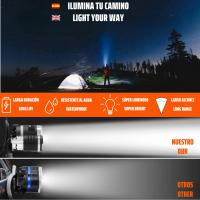 Linterna Frontal Led Recargable, 5 Led de Alta Potencia 4 Modos de Luz, Bateria 6800 Mah, Correa Ajustable para la Cabeza para Running, Camping, Pesca, Trail Essential By Natural Bio Pharma - details 4