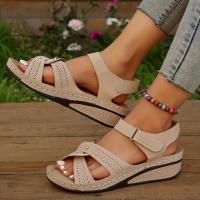 Sandalias De Mujer De Verano Con Cordón Ligera Y Duradera Para Playa Y Exterior Zapatos Casuales Retro Con Estilo De Gladiador Material PU - details 2