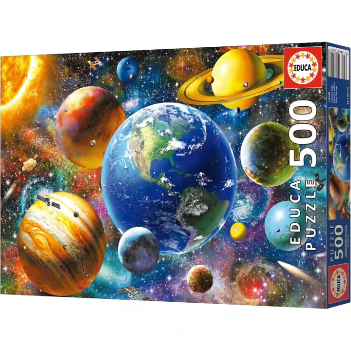 Educa - Puzzle de 500 Piezas para Adultos | Sistema Solar. Incluye Pegamento Fix Puzzle. A Partir de 11 años - 1