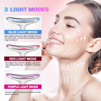 Dispositivo De Belleza Para El Cuello 3 Colores EMS Masajeador Facial Levantamiento Antiarrugas LED Fotón Eliminador De Doble Mentón Rejuvenecimiento De La Piel - details 1