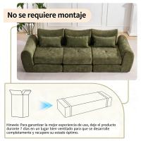 Sofá modular de pana, combinación libre sin herramientas, convertible en sofá cama de 3 plazas, no requiere montaje, ahorra espacio, ideal para salones y apartamentos pequeños - details 2