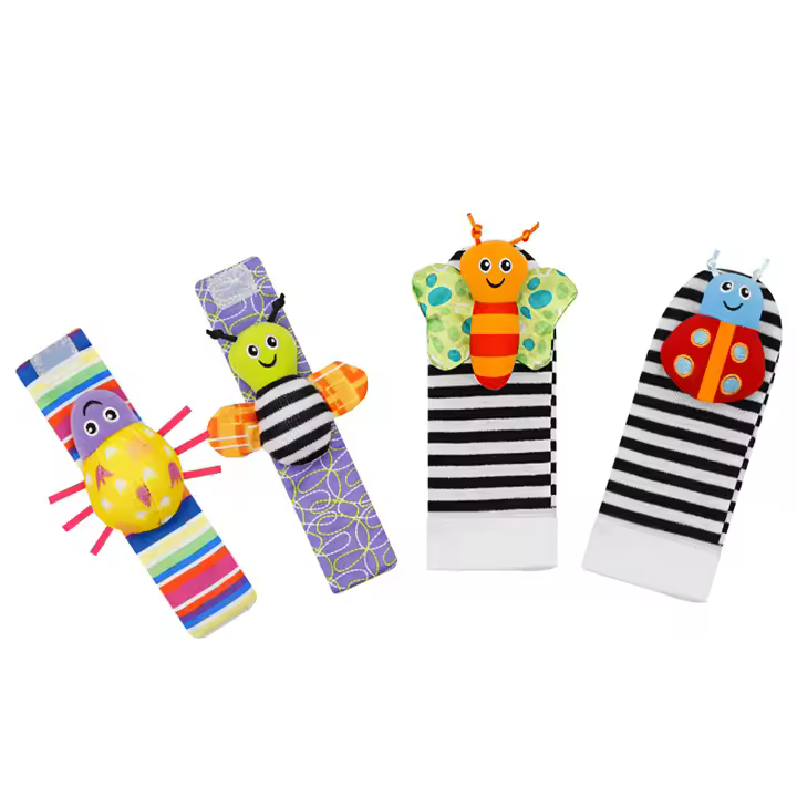 Juego De 4 Relojes Para Bebés Con Pulseras Y Calcetines Juguete Educativo De Sonido Para Niños Recién Nacidos a 6 Años - 1