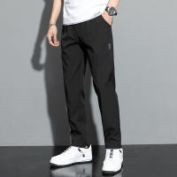Pantalones Deportivos De Seda Hielo Para Hombre Transpirables Y Cómodos Con Mangas Rectas Secado Rápido Pantalones Casuales Elásticos Para Verano - details 5
