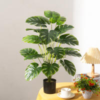 Planta Artificial De Palmera Tropical Grande 65cm Hojas De Tortuga Falsas Árboles De Plástico Monstera Para Decoración De Habitaciones Exteriores Y Domésticas - details 5