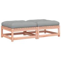 vidaXL Taburetes de jardín con cojines 2 uds madera maciza de pino Natural y negro, Natural y girs, Marrón pino Conjunto Terraza Muebles Jardín Exterior Juego de Muebles de jardín Mueble Jardín Exterior Muebles de Salon Exterior - details 4