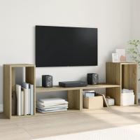 vidaXL Muebles de TV 2 uds madera ingeniería 75x30x50 cm en color Gris sonoma/Negro/Gris hormigón y más | almacenamiento funcional diseño moderno para baño dormitorio sala - details 3