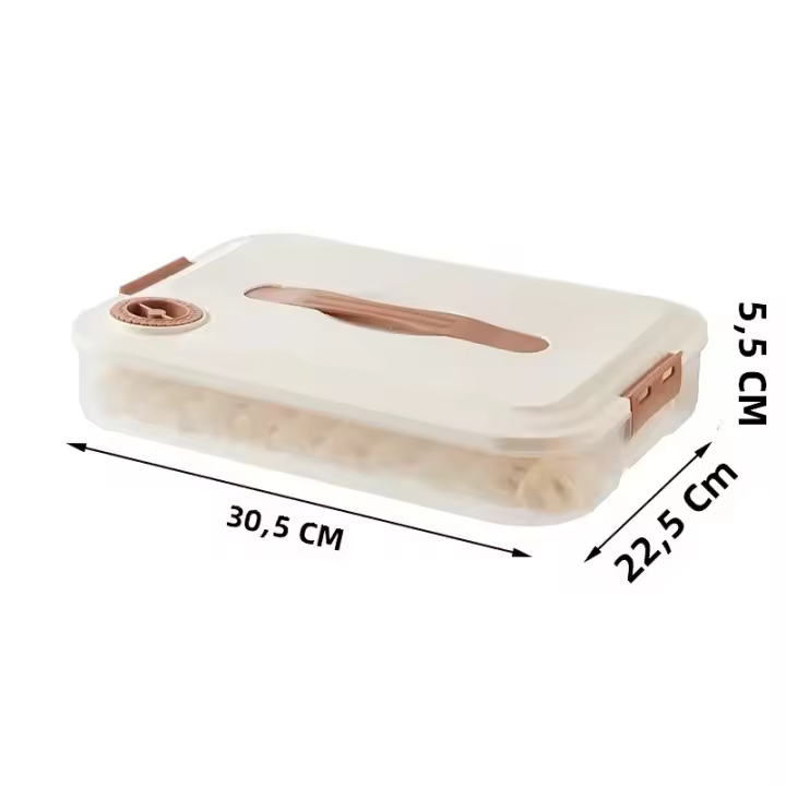 Caja De Almacenamiento Para Nevera 1/2/3/4 Capas Transparente Contenedor De Alimentos Para Dumplings Preservación Y Congelación Rápida Material De Polipropileno - 1