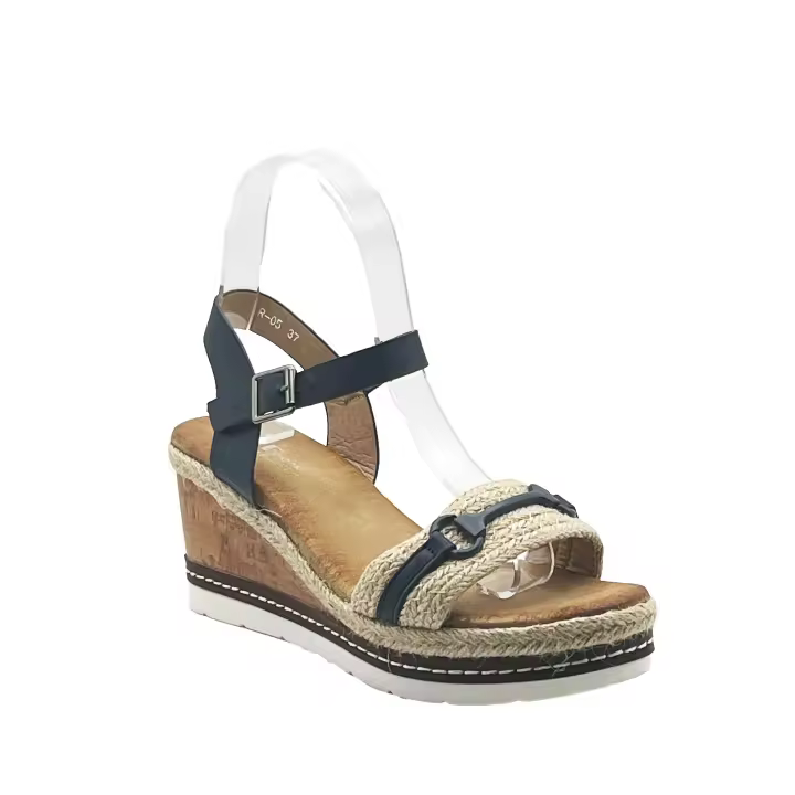 JZ Hermanos Sandalias con cuña con decorado en la banda frontal para mujer - 1