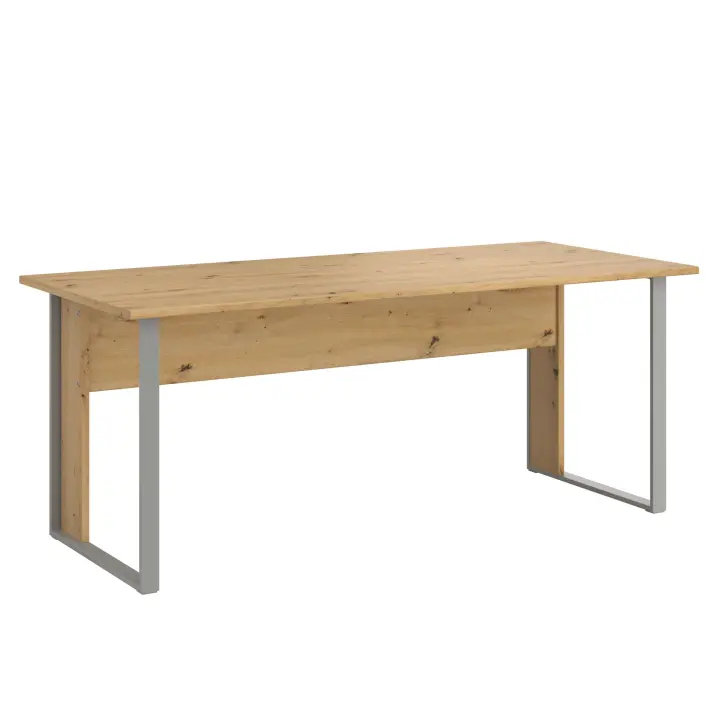 Miroytengo Mesa Escritorio Venture Oficina Despacho Estilo Industrial Color Roble Artesano y Gris Sombra 180 CM - 1