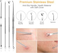 Kit Profesional De 9 Piezas Para Eliminar Quistes Y Puntos Negros Con Pinzas De Acero Inoxidable Y Estuche De Viaje Para Extractor De Acné Para Rostro Y Nariz - details 3