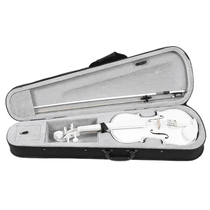 Student Violin 4/4 Full Size Violin Violin Set Child Beginner White Violin-hao - 1
