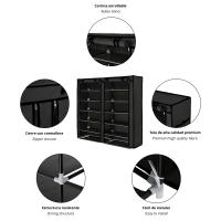 LUTODY - Zapatero, Organizador de zapatos de tela textil auxiliar, Compacto de varios niveles, Vertical , Tubo metal, Plegable, Vestidor portátil para recibidor, Entrada, Sala de estar, Salón, Ligero y resistente - details 1