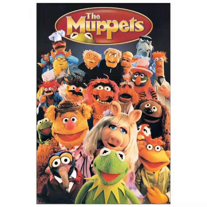 Panel decorativo de dibujos animados, listo para colgar. MUPPETS-Los Muppets - Cm 60x90 - 1