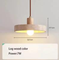 Meimon Lámpara colgante de piedra y madera con bombilla LED incluida. Luz fría, neutra o cálida. Ideal para comedor, cocina o salón. Diseño natural y elegante.  Lámpara de comedor o lámpara de araña - details 12