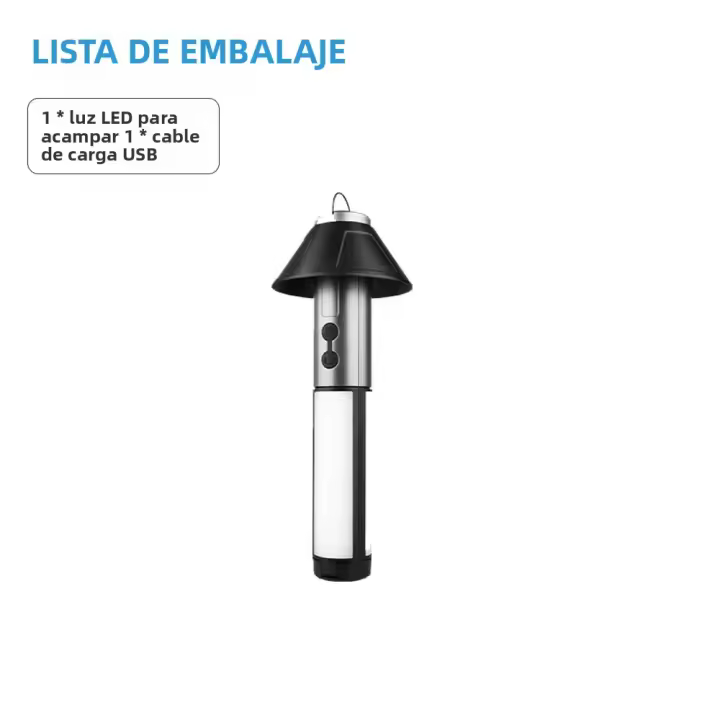 Linterna Plegable De Camping LED Recargable USB Con Soporte Base Lámpara Telescopica Portátil Para Exterior Y Tienda De Camping - 1