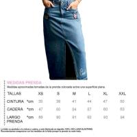 Falda Denim Anabel Lee Mujer | Midi Tiro Medio Recta Lentejuelas Parches | Edición Limitada "Todo Me Sale de Aquí" - details 8